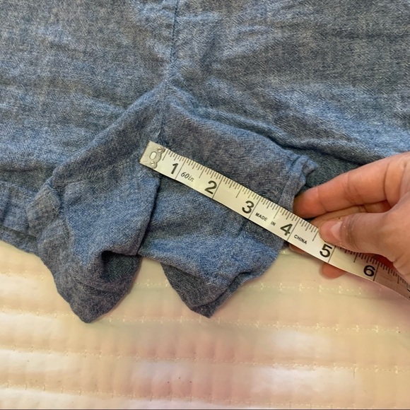 LOFT Outlet Blue Chambray Flat Front 4" Shorts - Picture 7 of 7